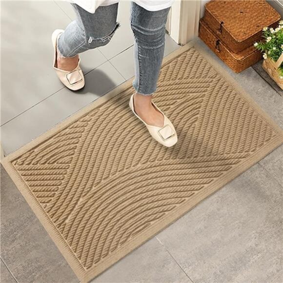 Sturdy Front Door Mat, Absorbent Muddy Dirt Resist Welcome Door Mats Outdoor - Picture 1 of 7